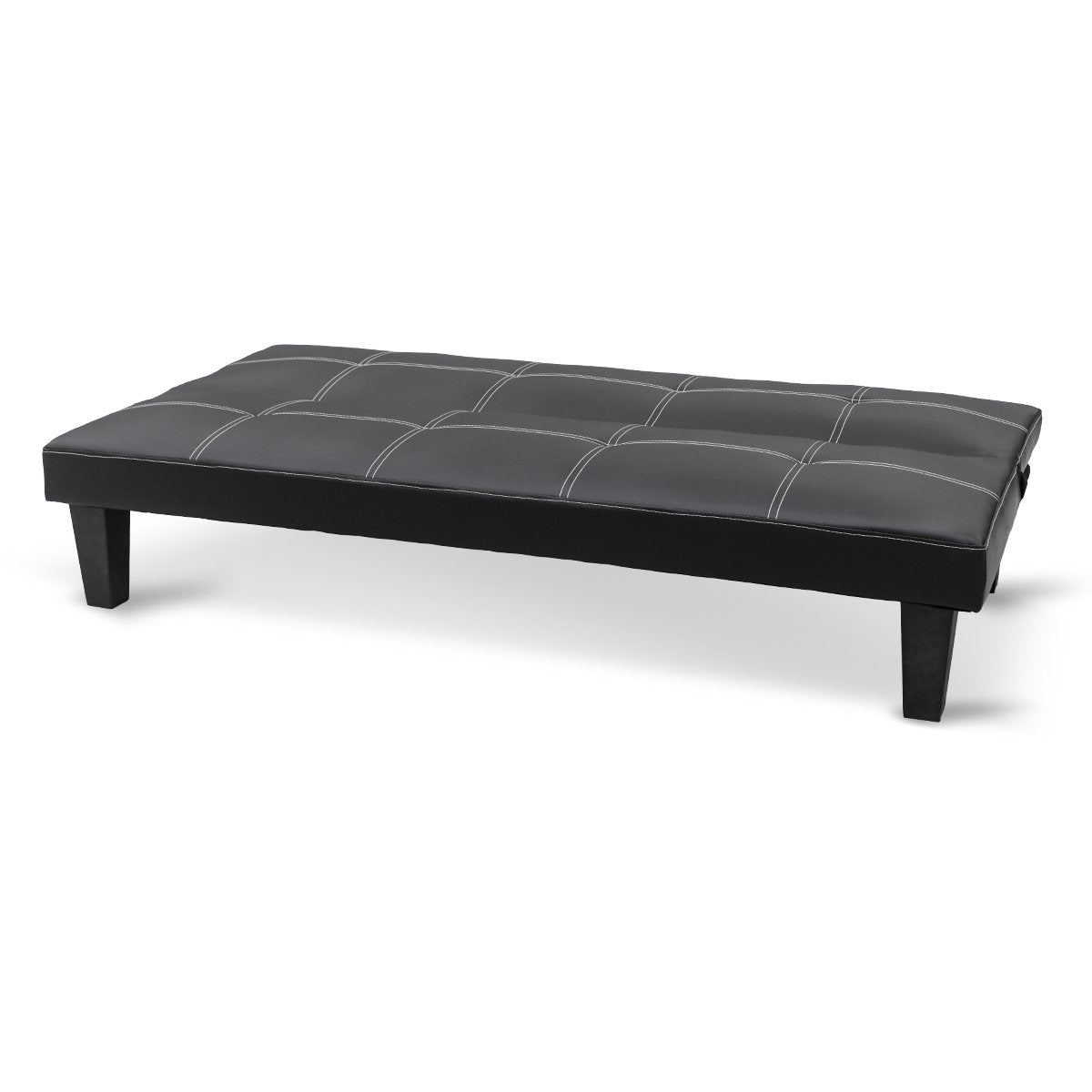 Sarantino 2 Seater Modular Faux Leather Fabric Sofa Bed Couch - Black-Furniture > Sofas-PEROZ Accessories