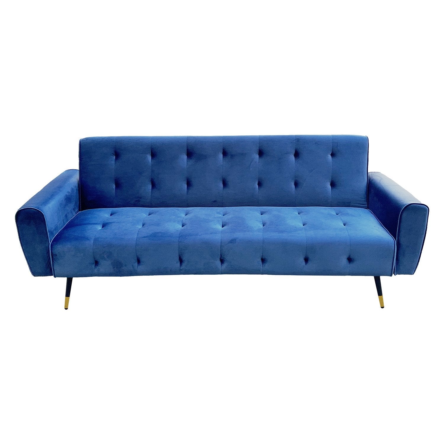 Sarantino Ava 3-seater Tufted Velvet Sofa Bed By Sarantino - Blue-Furniture > Sofas-PEROZ Accessories
