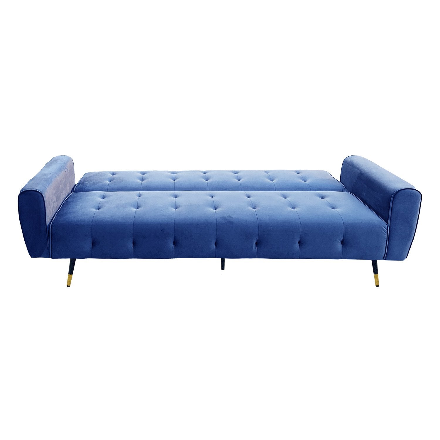 Sarantino Ava 3-seater Tufted Velvet Sofa Bed By Sarantino - Blue-Furniture > Sofas-PEROZ Accessories