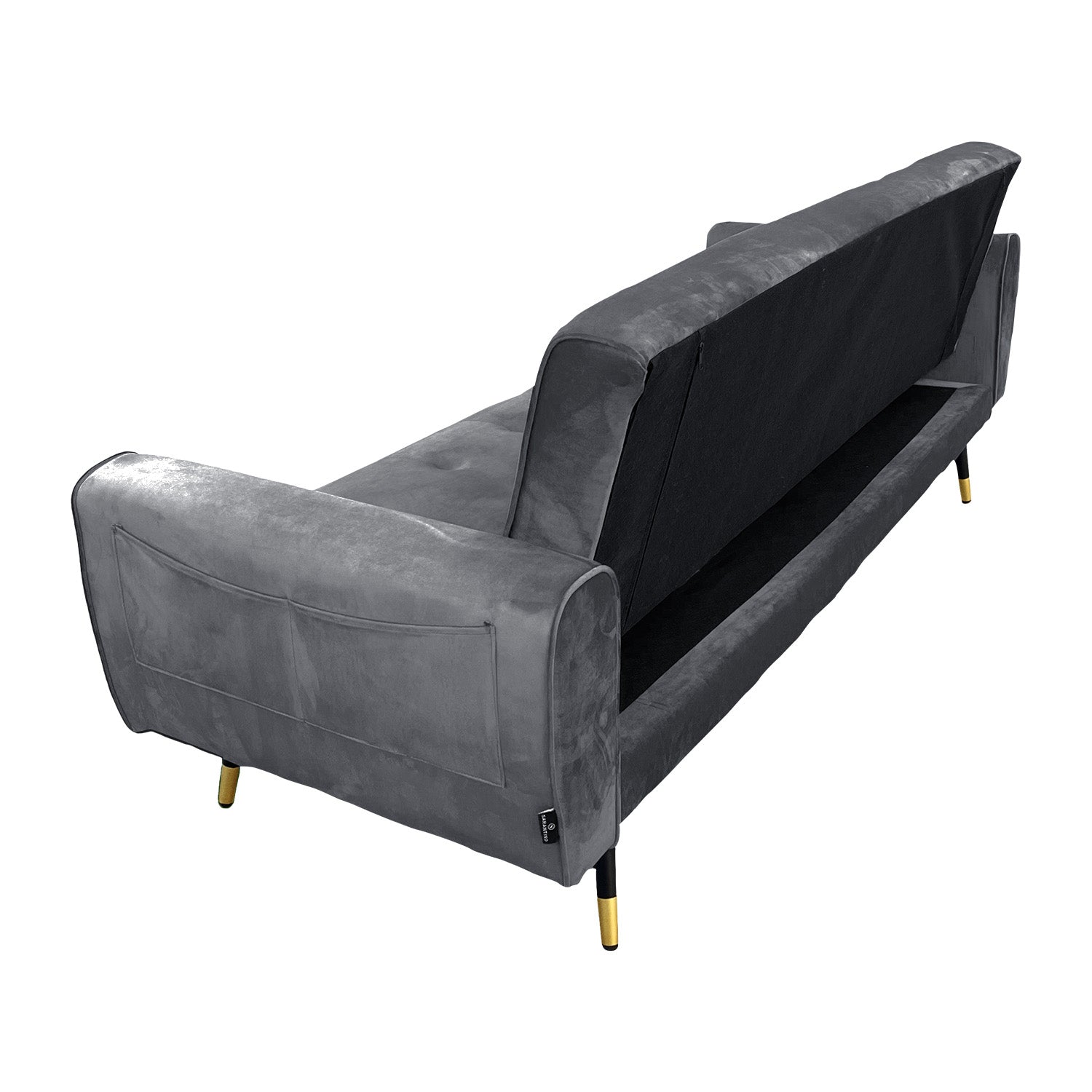Sarantino Ava 3-seater Tufted Velvet Sofa Bed By Sarantino - Dark Grey-Furniture > Sofas-PEROZ Accessories