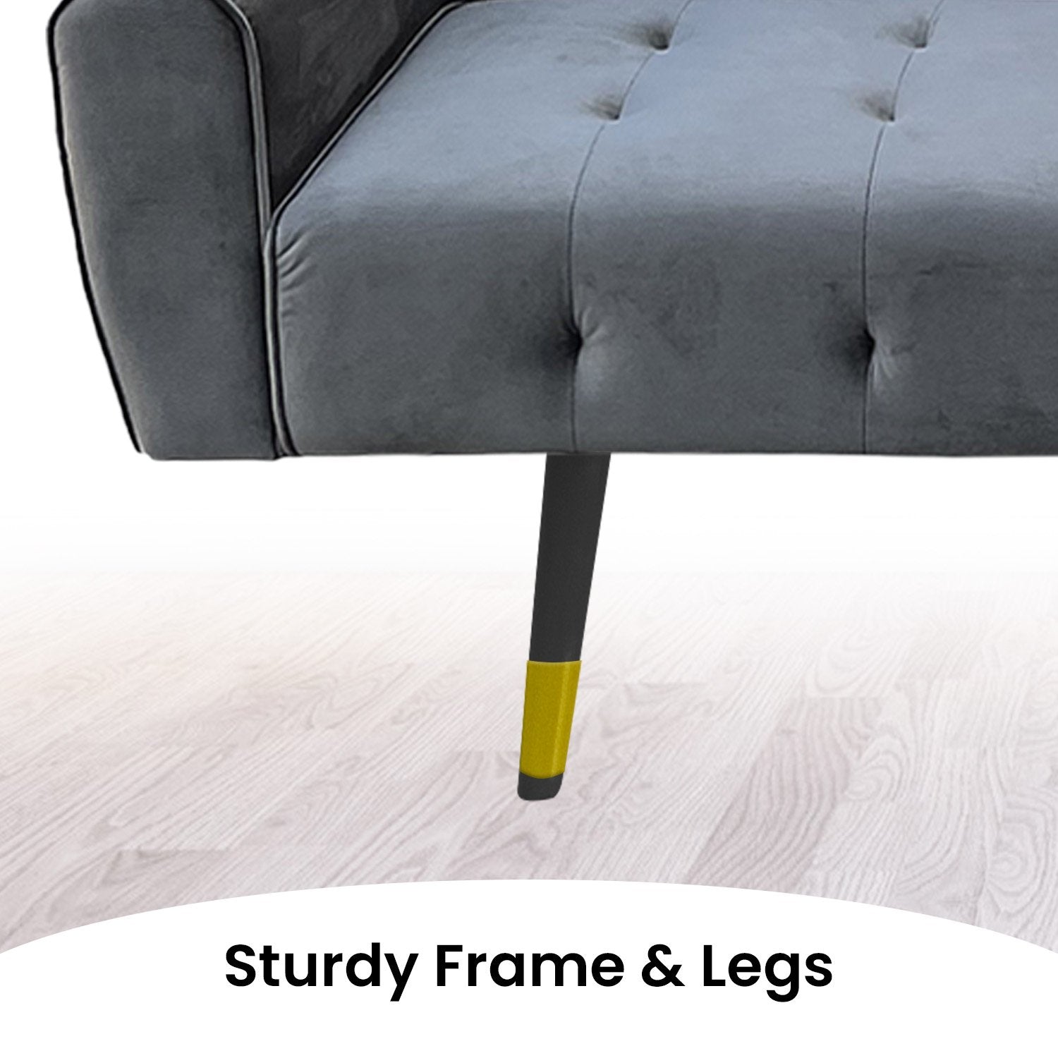 Sarantino Ava 3-seater Tufted Velvet Sofa Bed By Sarantino - Dark Grey-Furniture > Sofas-PEROZ Accessories