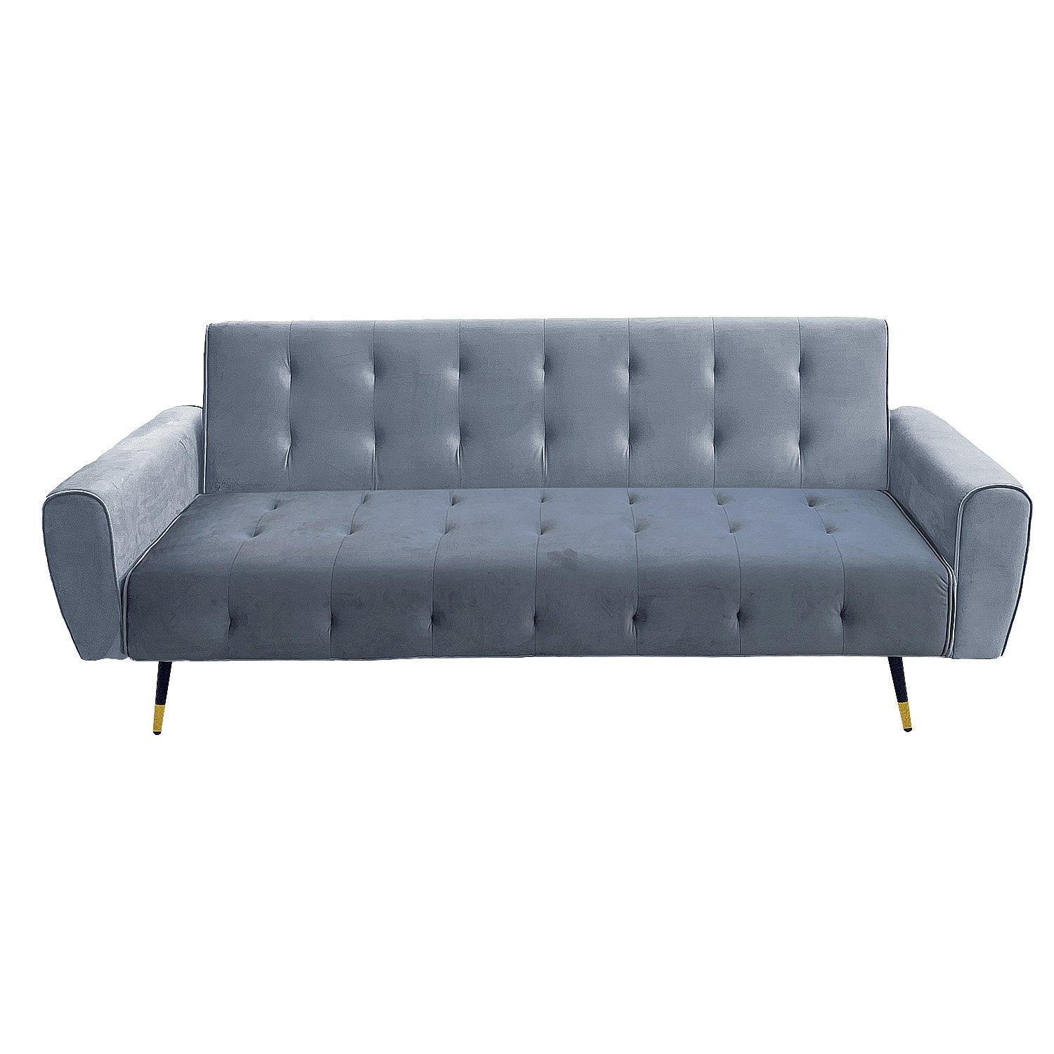 Sarantino Ava 3-seater Tufted Velvet Sofa Bed By Sarantino - Light Grey-Furniture > Sofas-PEROZ Accessories