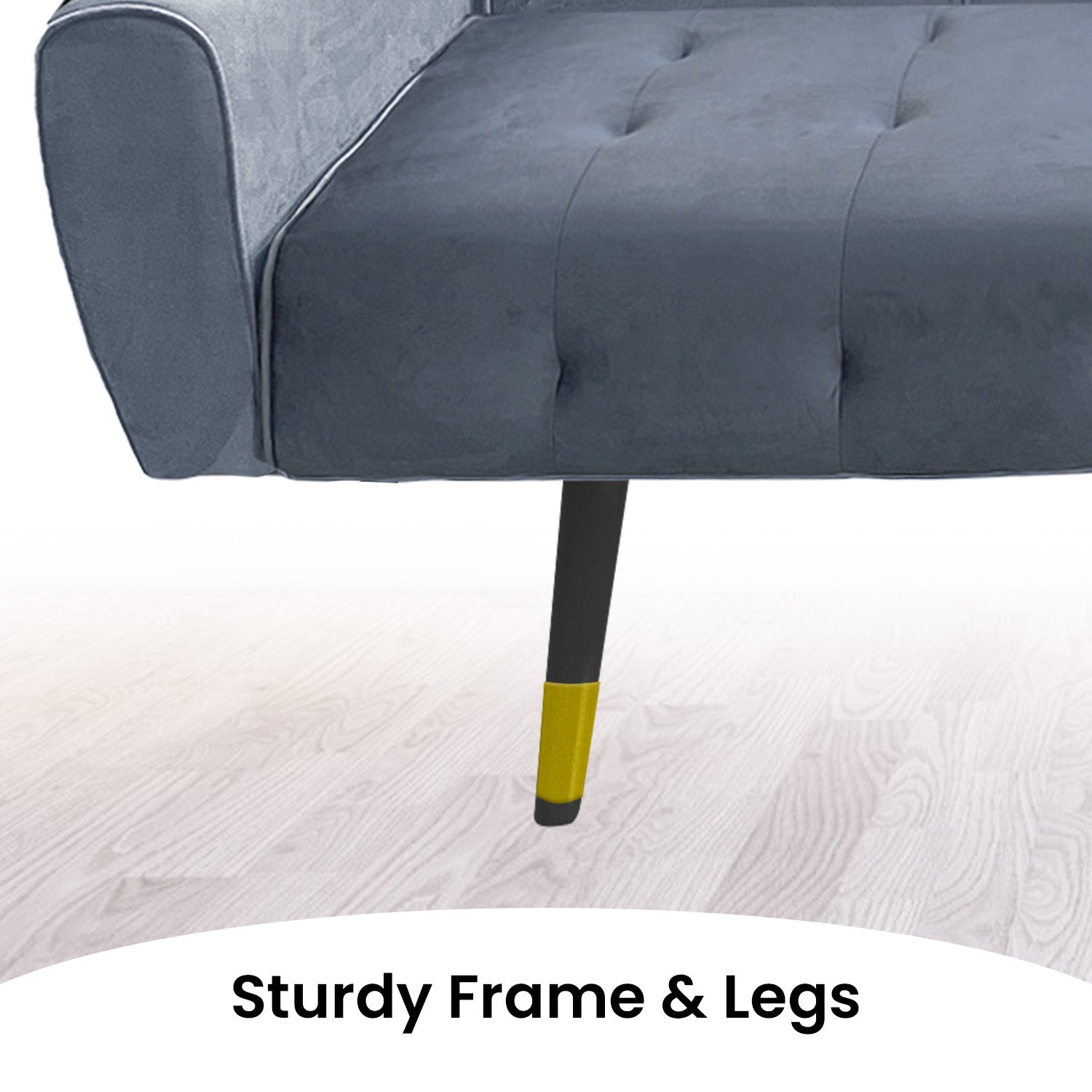 Sarantino Ava 3-seater Tufted Velvet Sofa Bed By Sarantino - Light Grey-Furniture > Sofas-PEROZ Accessories