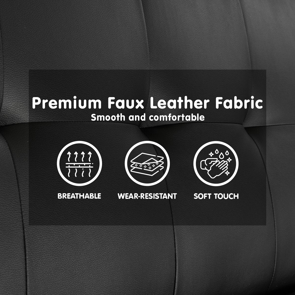 Sarantino Madison Faux Leather Sofa Bed Lounge Couch Futon Furniture Home Suite - Black-Furniture > Sofas-PEROZ Accessories