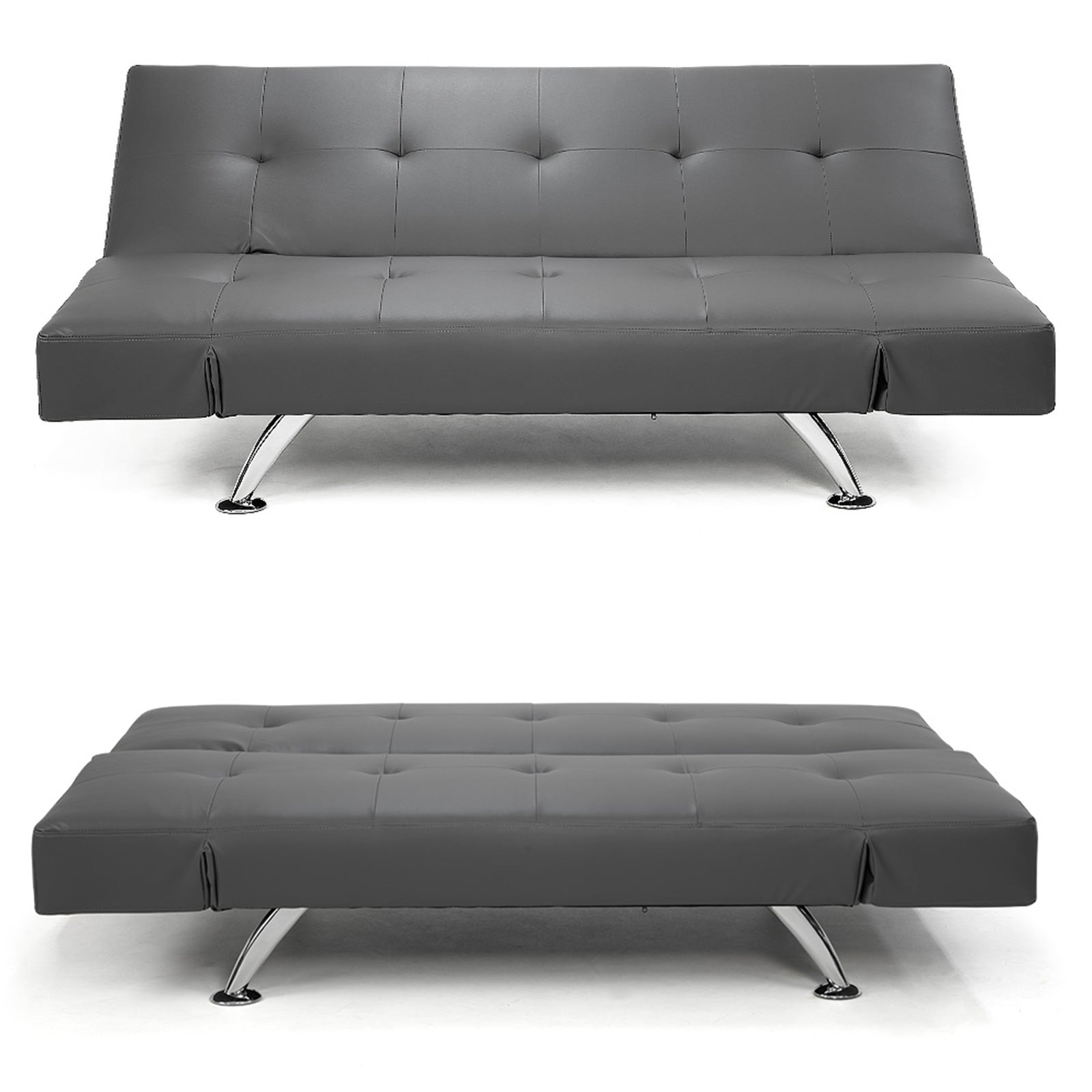 Sarantino Brooklyn Sofa Bed Lounge Faux Leather Couch Futon Furniture Adjustable Suite Gr-Furniture > Sofas-PEROZ Accessories
