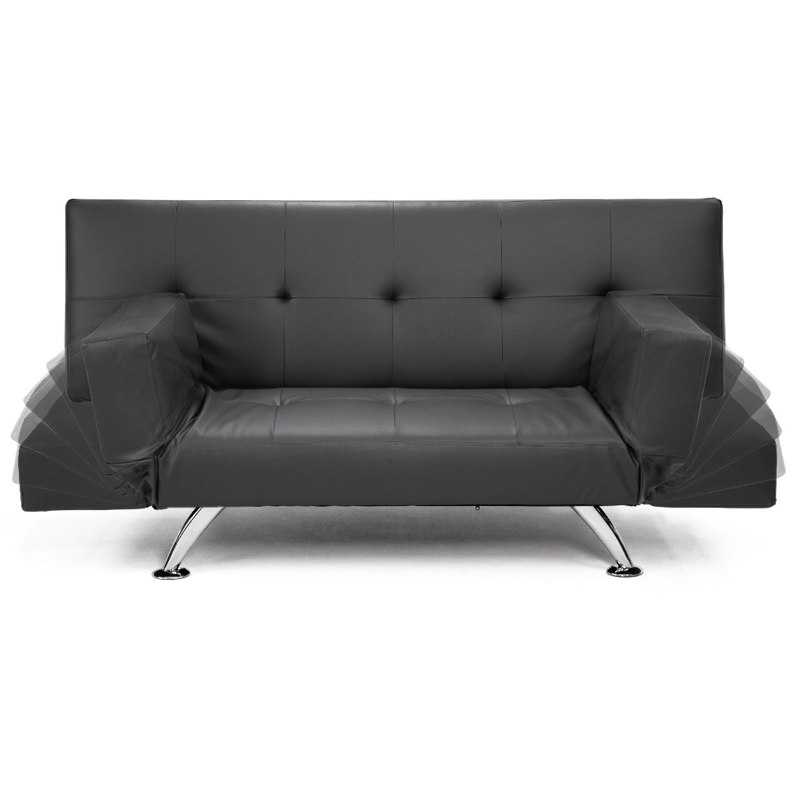 Sarantino Brooklyn Sofa Bed Lounge Faux Leather Couch Futon Furniture Adjustable Suite Gr-Furniture > Sofas-PEROZ Accessories