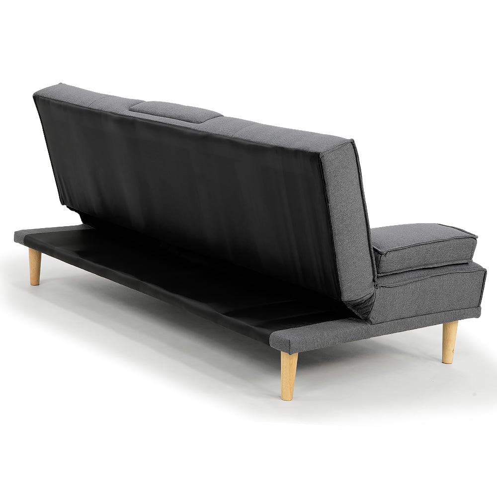 Sarantino Rochester Linen Fabric Sofa Bed Lounge Couch Futon Furniture Suite - Dark Grey-Furniture > Sofas-PEROZ Accessories