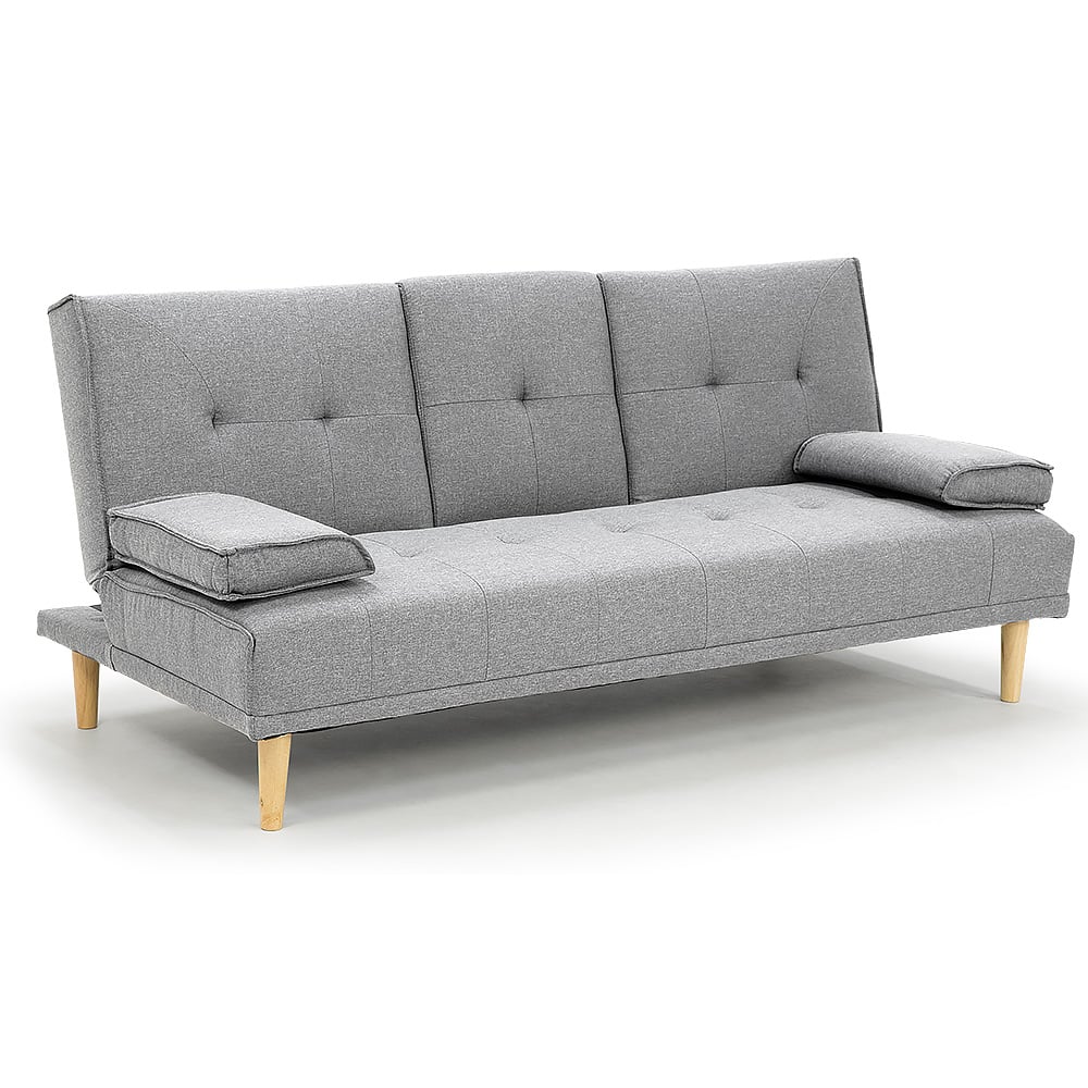 Sarantino Rochester Linen Fabric Sofa Bed Lounge Couch Futon Furniture Suite - Light Grey-Furniture > Sofas-PEROZ Accessories