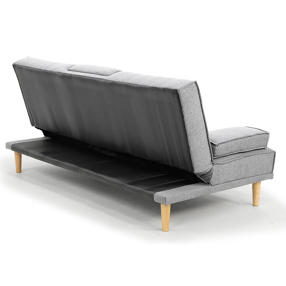 Sarantino Rochester Linen Fabric Sofa Bed Lounge Couch Futon Furniture Suite - Light Grey-Furniture > Sofas-PEROZ Accessories