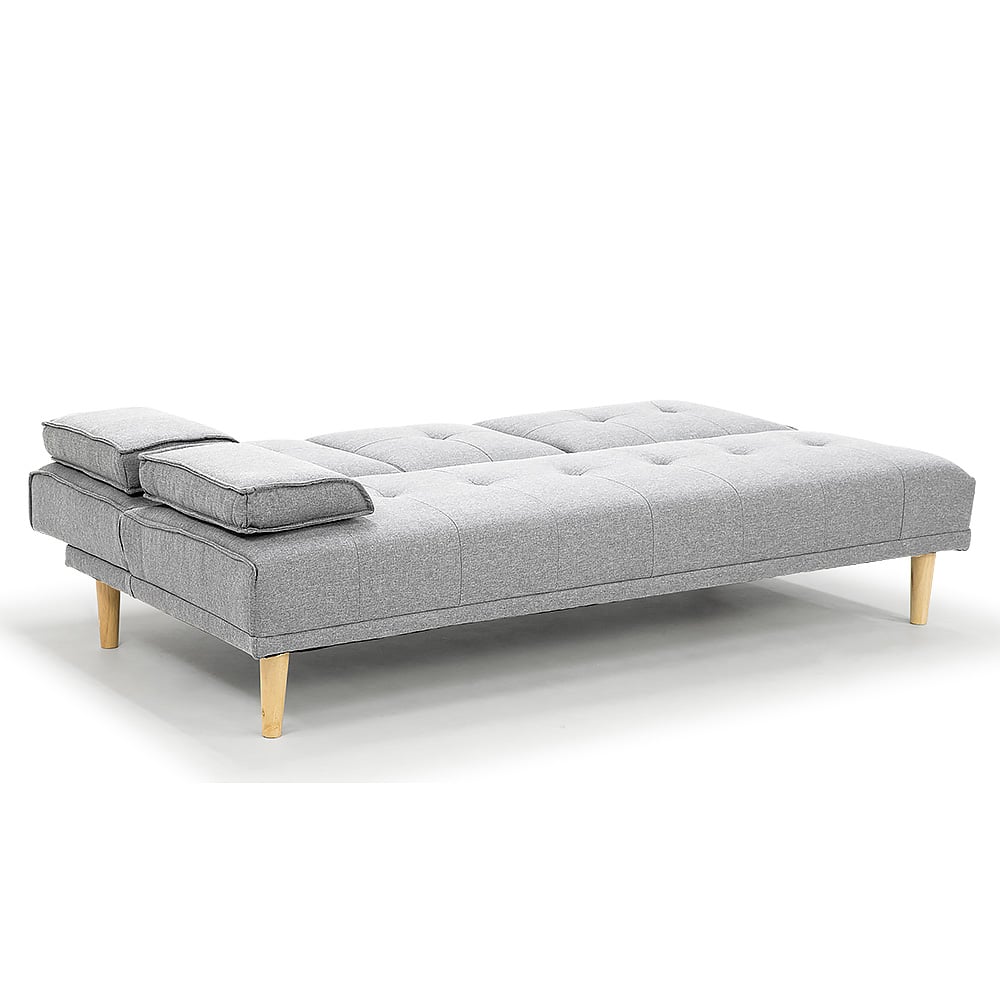 Sarantino Rochester Linen Fabric Sofa Bed Lounge Couch Futon Furniture Suite - Light Grey-Furniture > Sofas-PEROZ Accessories