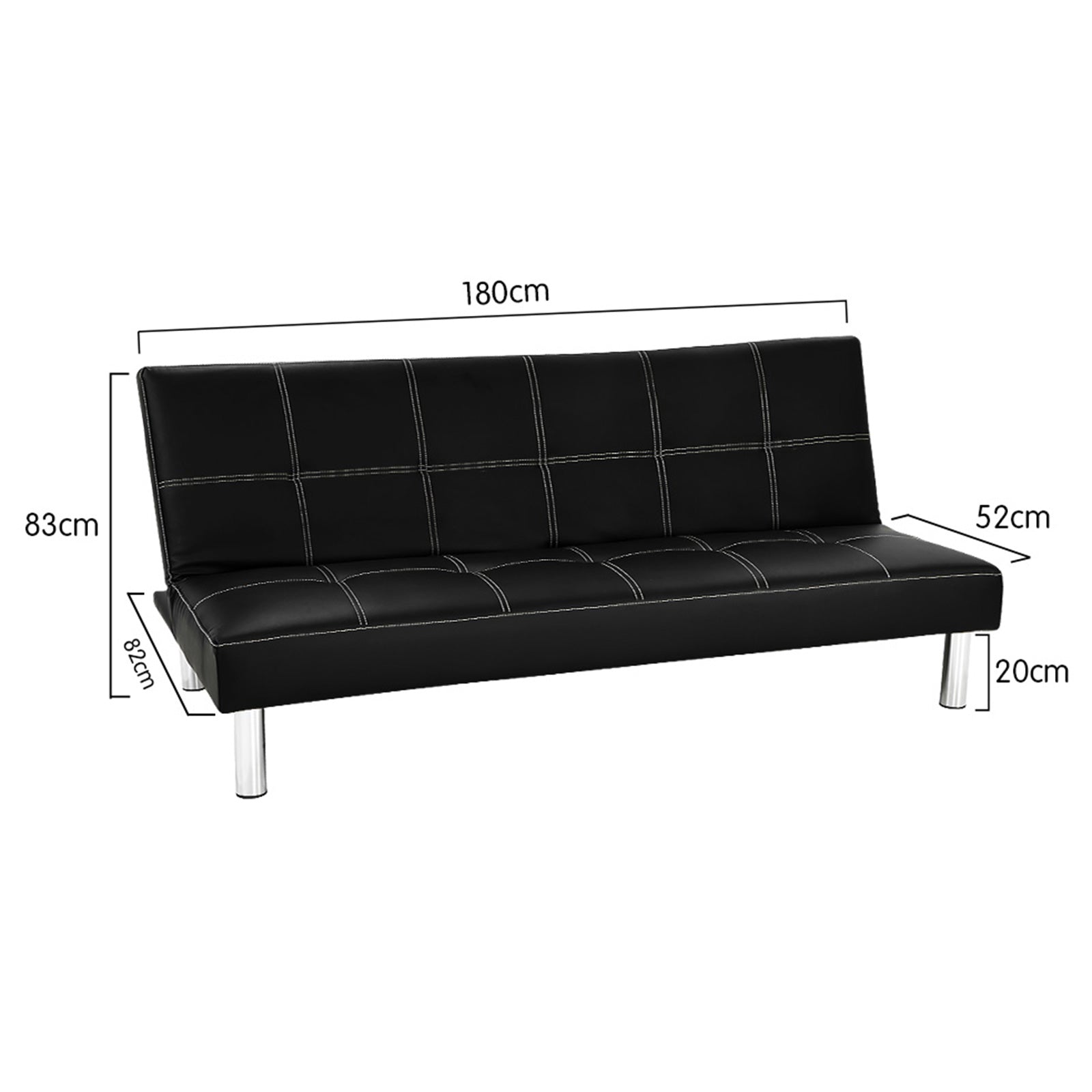 Sarantino Chelsea Sofa Bed Faux Leather Lounge Couch Futon Furniture Modular Suite-Furniture > Sofas-PEROZ Accessories