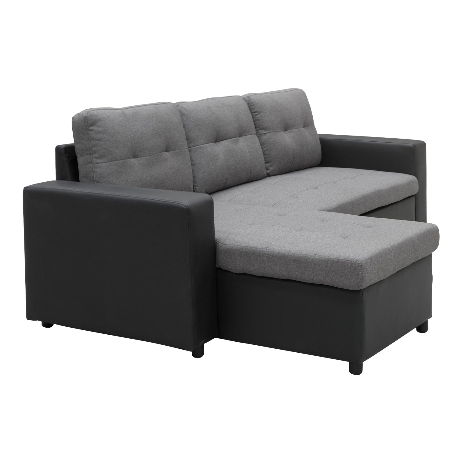 Sarantino Corner Sofa Linen Lounge Couch L-shaped Modular Furniture Home Chaise Grey-Furniture > Sofas-PEROZ Accessories