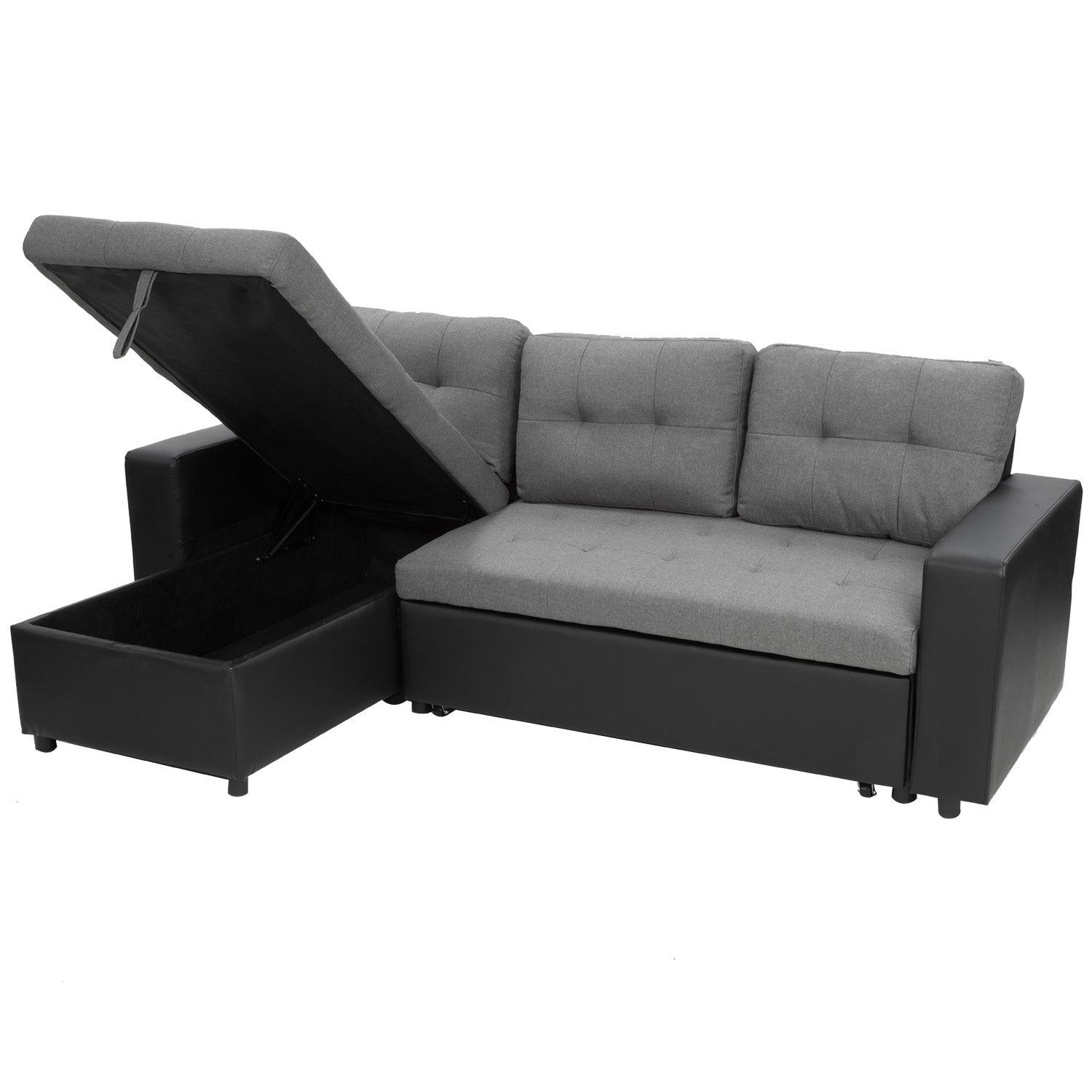 Sarantino Corner Sofa Linen Lounge Couch L-shaped Modular Furniture Home Chaise Grey-Furniture > Sofas-PEROZ Accessories