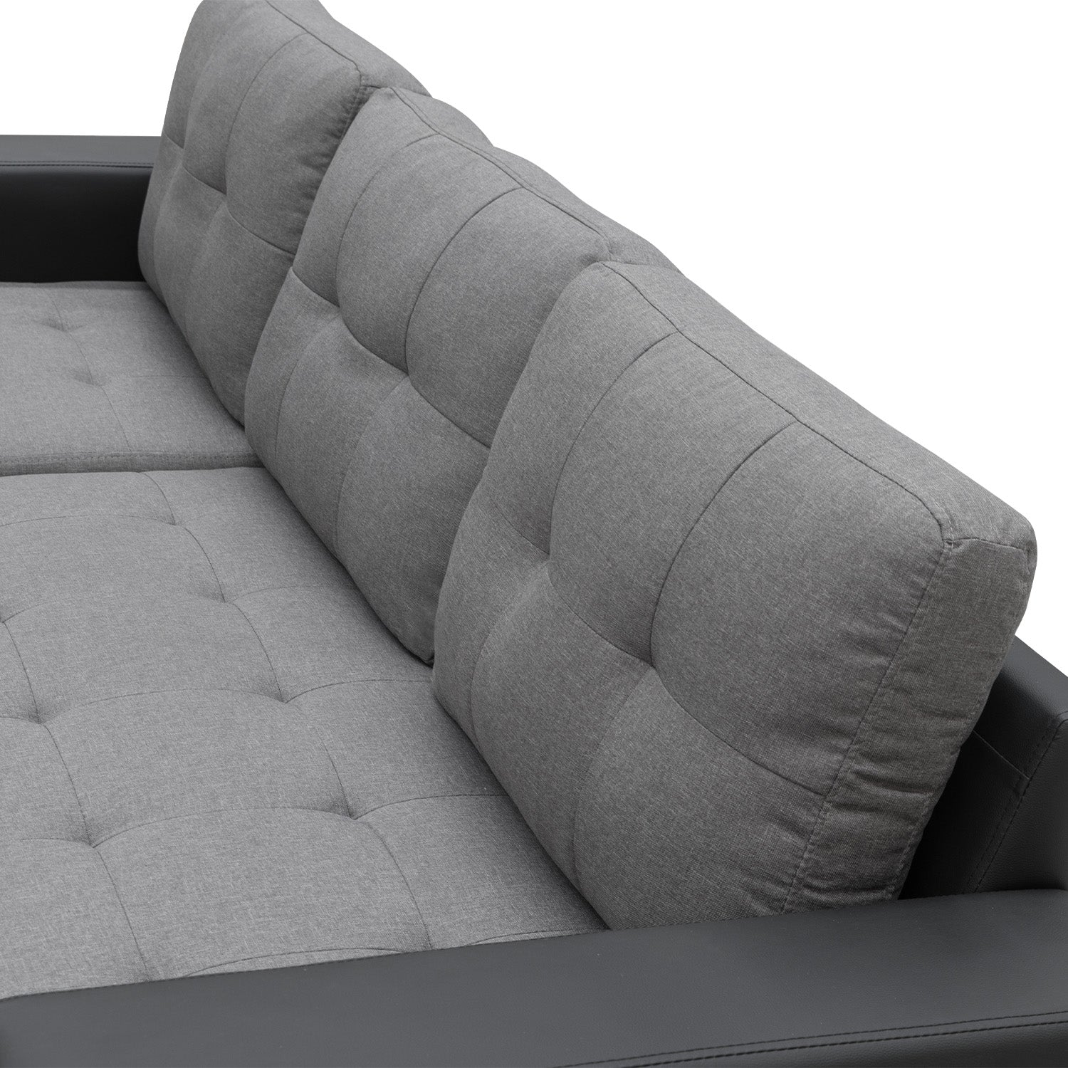 Sarantino Corner Sofa Linen Lounge Couch L-shaped Modular Furniture Home Chaise Grey-Furniture > Sofas-PEROZ Accessories
