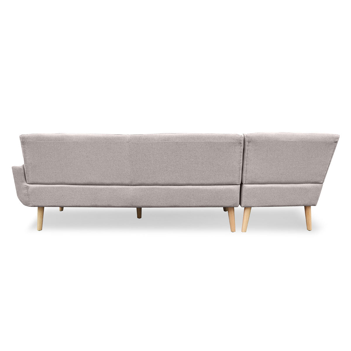 Sarantino Faux Linen Corner Sofa Lounge L-shaped Chaise Light Grey-Furniture > Sofas-PEROZ Accessories