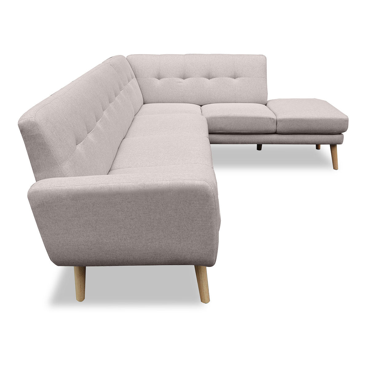Sarantino Faux Linen Corner Sofa Lounge L-shaped Chaise Light Grey-Furniture > Sofas-PEROZ Accessories