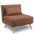 Sarantino Adjustable Chair Single Sofa Bed Faux Linen - Brown-Furniture > Sofas-PEROZ Accessories