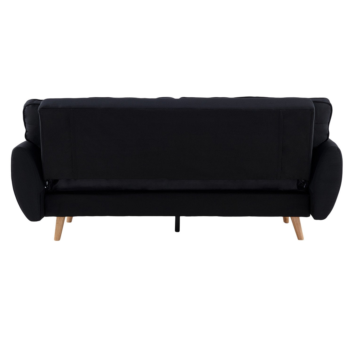 Sarantino 3 Seater Modular Linen Fabric Sofa Bed Couch Futon Suite - Black-Furniture > Sofas-PEROZ Accessories