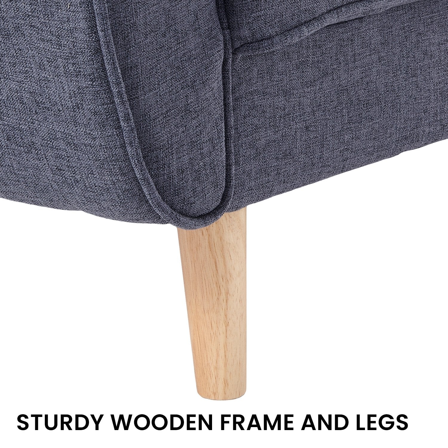 Sarantino 3 Seater Modular Linen Fabric Sofa Bed Couch Futon Suite - Dark Grey-Furniture > Sofas-PEROZ Accessories