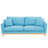 Sarantino 3 Seater Faux Velvet Wooden Sofa Bed Couch Furniture - Blue-Furniture > Sofas-PEROZ Accessories