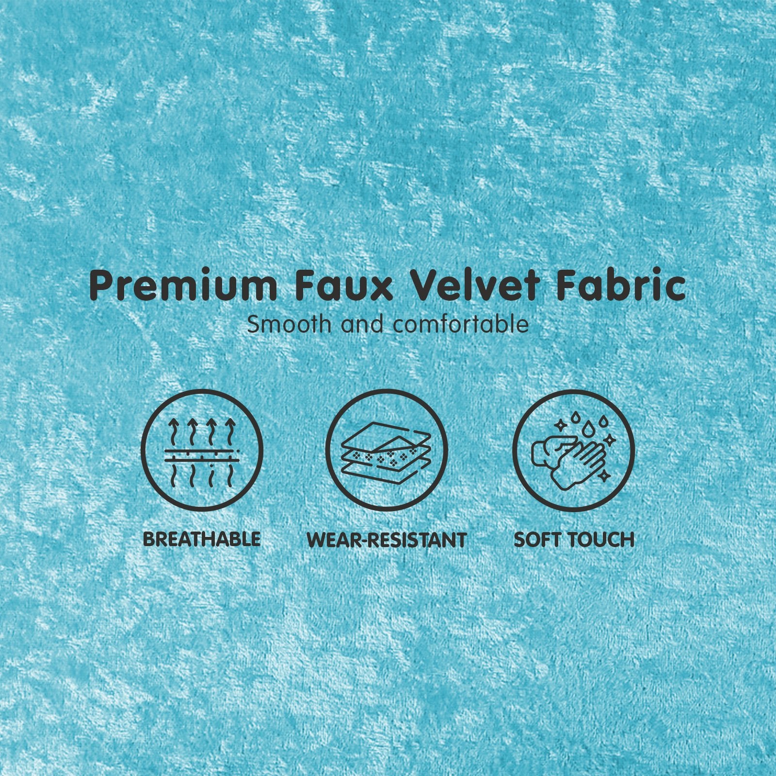 Sarantino 3 Seater Faux Velvet Wooden Sofa Bed Couch Furniture - Blue-Furniture > Sofas-PEROZ Accessories