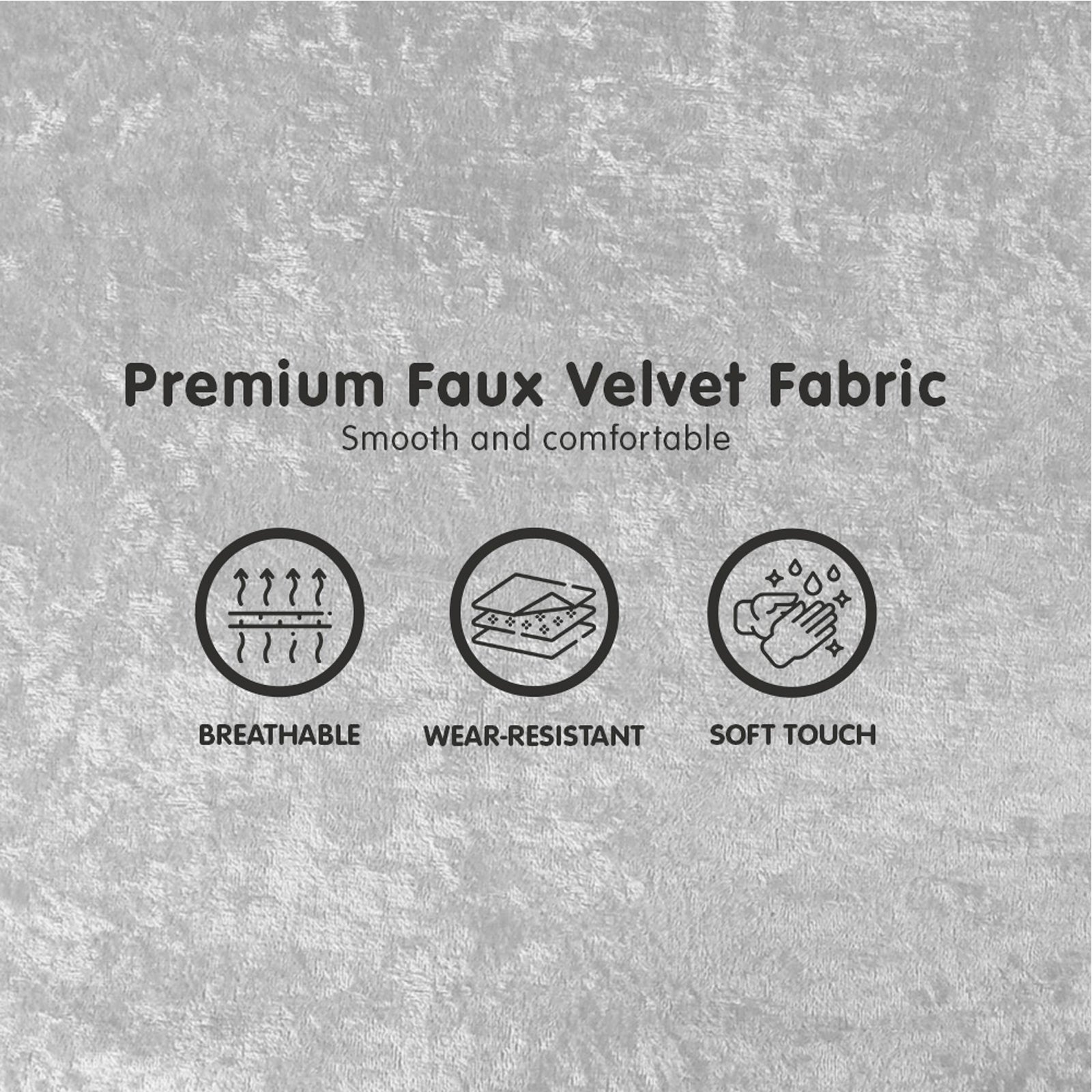 Sarantino 3 Seater Faux Velvet Sofa Bed Couch Furniture Light Grey-Furniture > Sofas-PEROZ Accessories