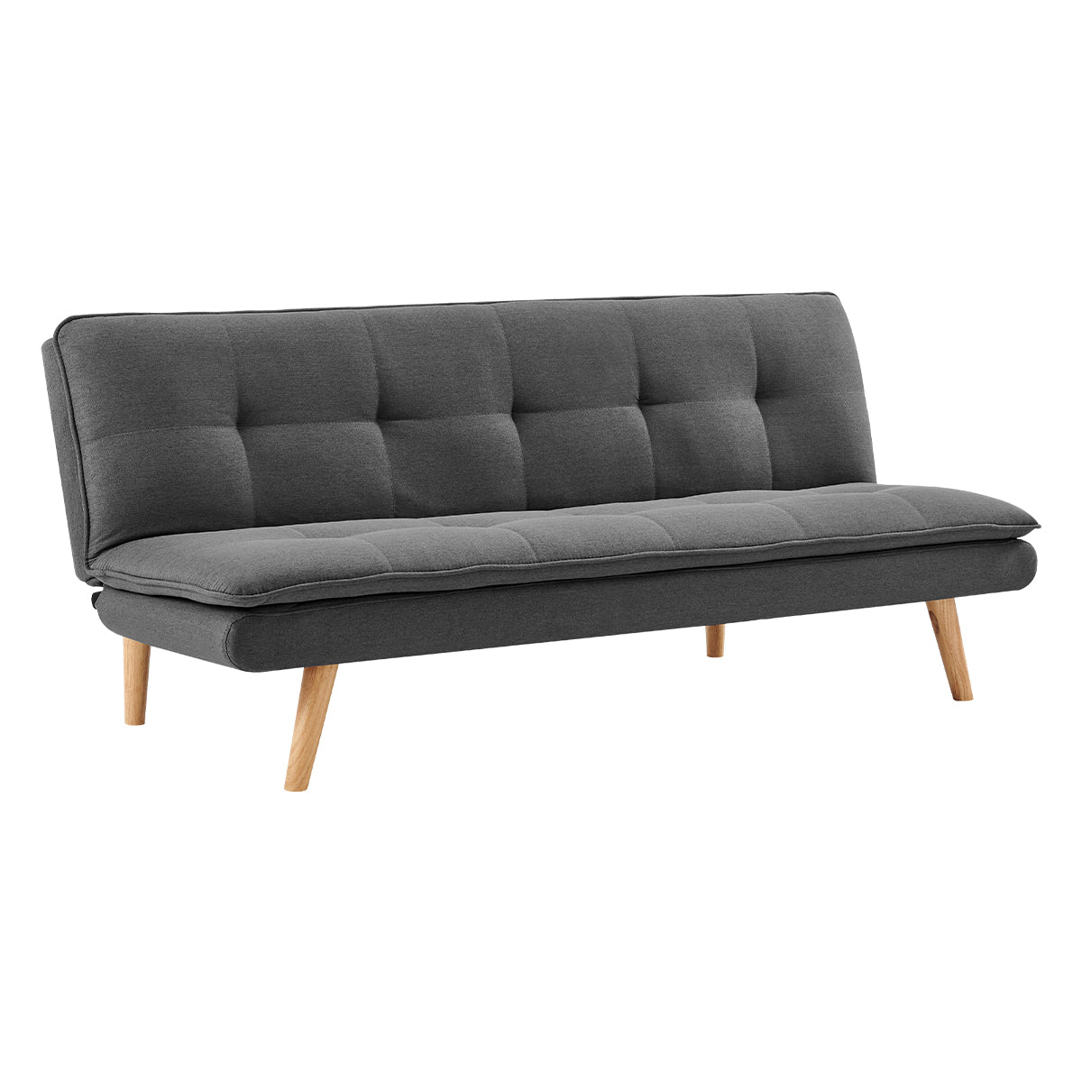 Sarantino 3 Seater Linen Sofa Bed Couch Lounge Futon - Dark Grey-Furniture > Sofas-PEROZ Accessories