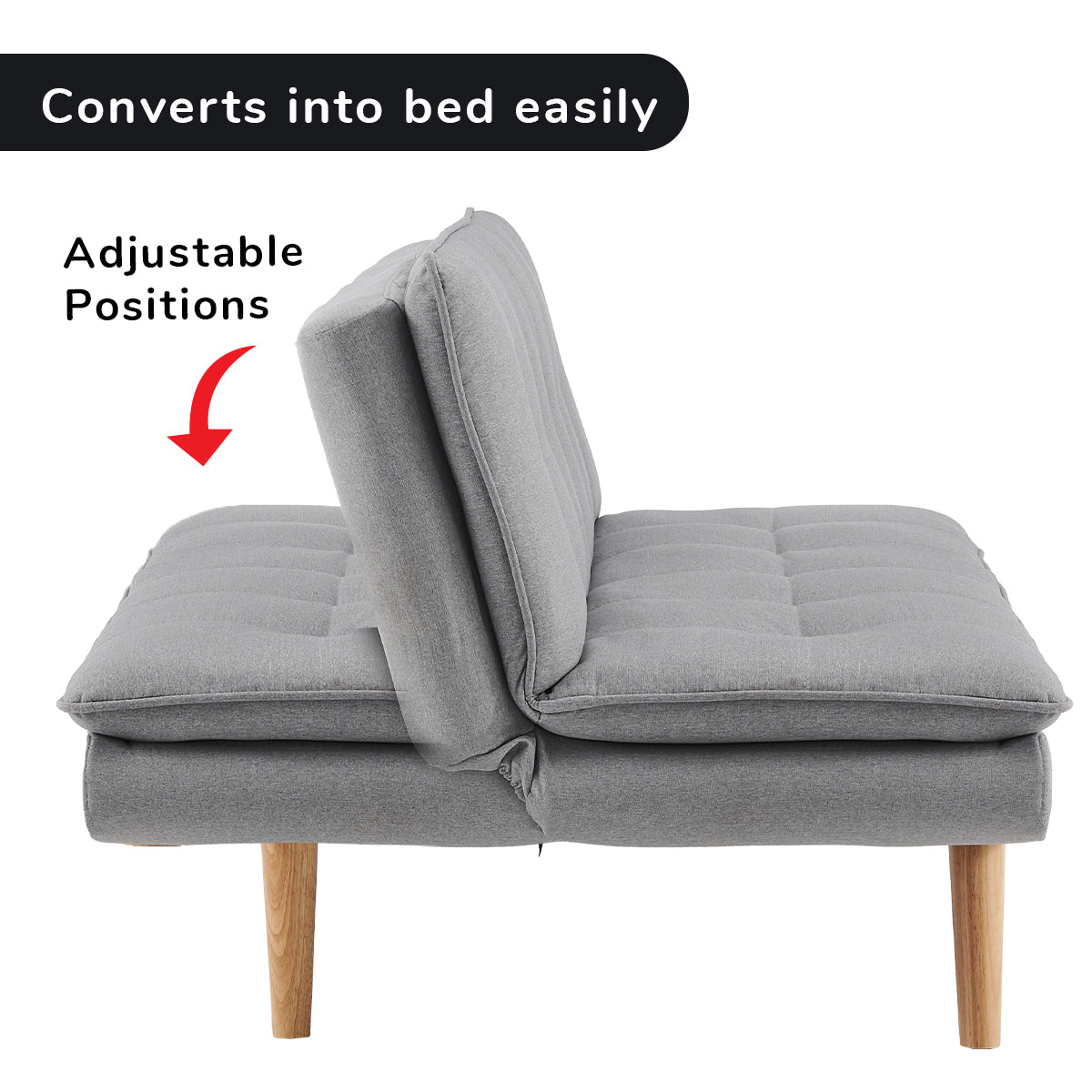 Sarantino 3 Seater Linen Couch Sofa Bed Lounge Futon - Light Grey-Furniture > Sofas-PEROZ Accessories