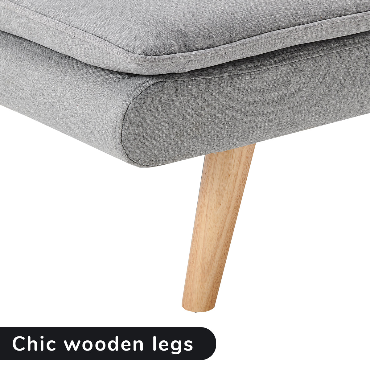 Sarantino 3 Seater Linen Couch Sofa Bed Lounge Futon - Light Grey-Furniture > Sofas-PEROZ Accessories
