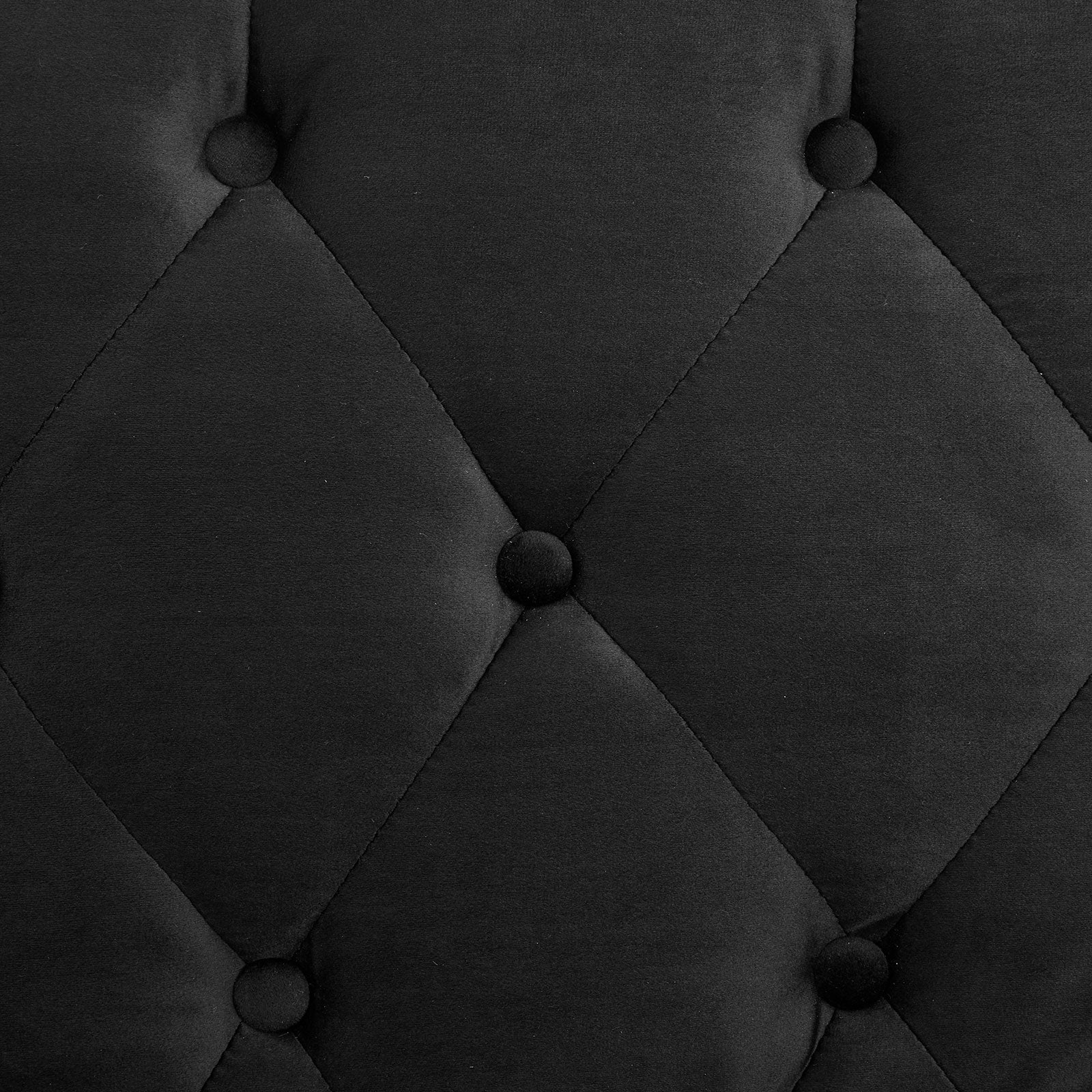 Sarantino Faux Velvet Tufted Sofa Bed Couch Futon - Black-Furniture > Sofas-PEROZ Accessories
