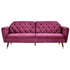 Sarantino Faux Velvet Tufted Sofa Bed Couch Futon - Burgundy-Furniture > Sofas-PEROZ Accessories