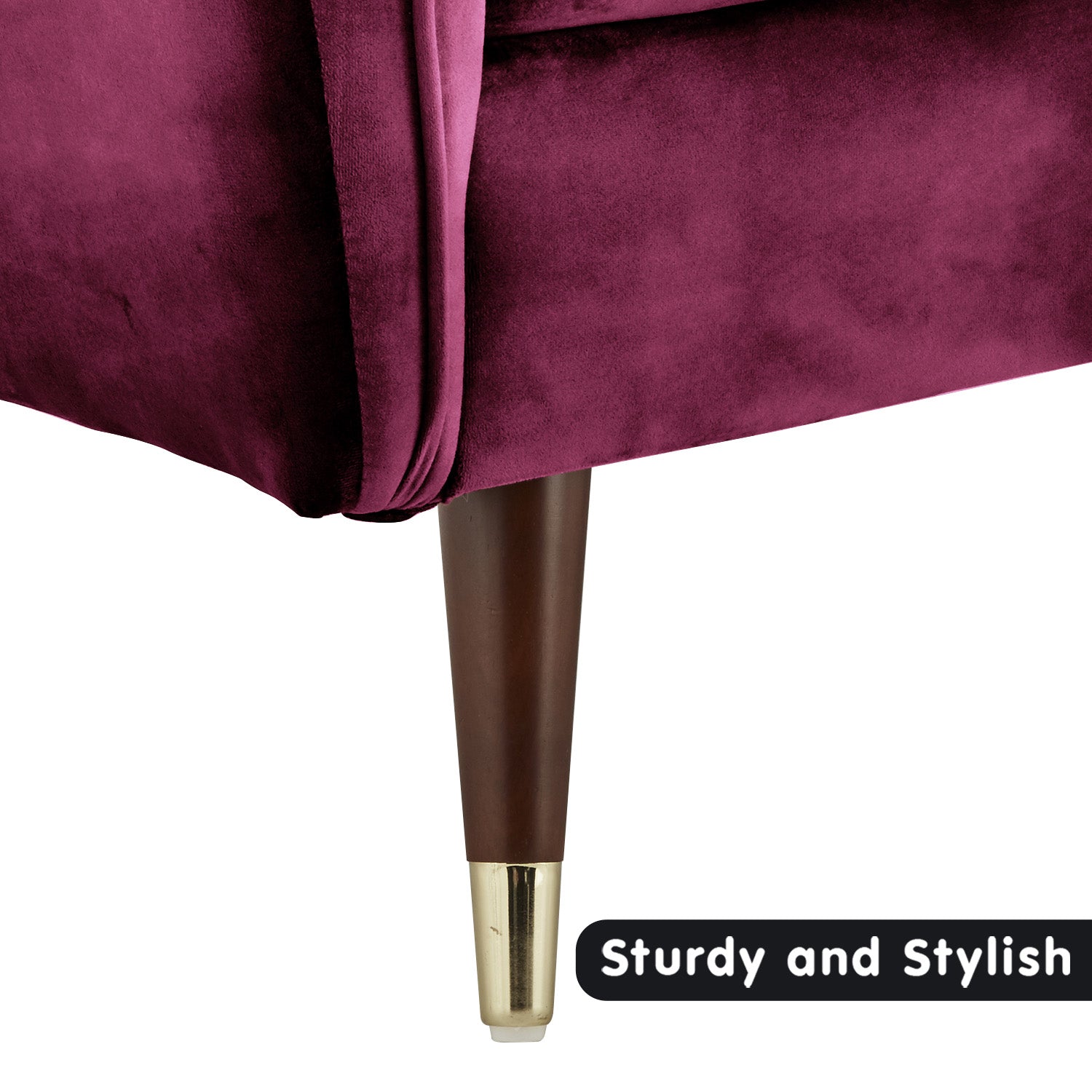 Sarantino Faux Velvet Tufted Sofa Bed Couch Futon - Burgundy-Furniture > Sofas-PEROZ Accessories