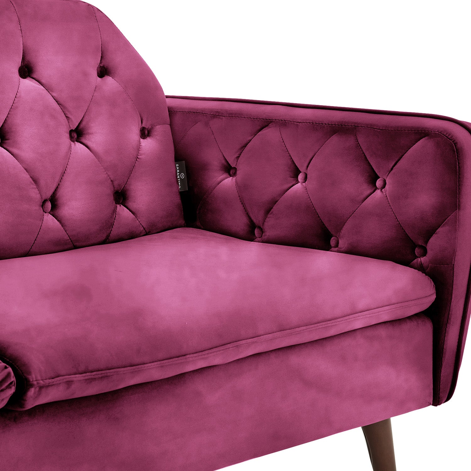 Sarantino Faux Velvet Tufted Sofa Bed Couch Futon - Burgundy-Furniture > Sofas-PEROZ Accessories