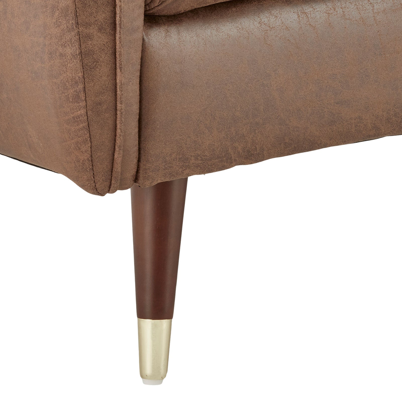 Sarantino Faux Velvet Tufted Sofa Bed Couch Futon - Brown-Furniture > Sofas-PEROZ Accessories