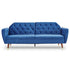 Sarantino Faux Velvet Sofa Bed Couch Furniture Lounge Suite Futon Blue-Furniture > Sofas-PEROZ Accessories