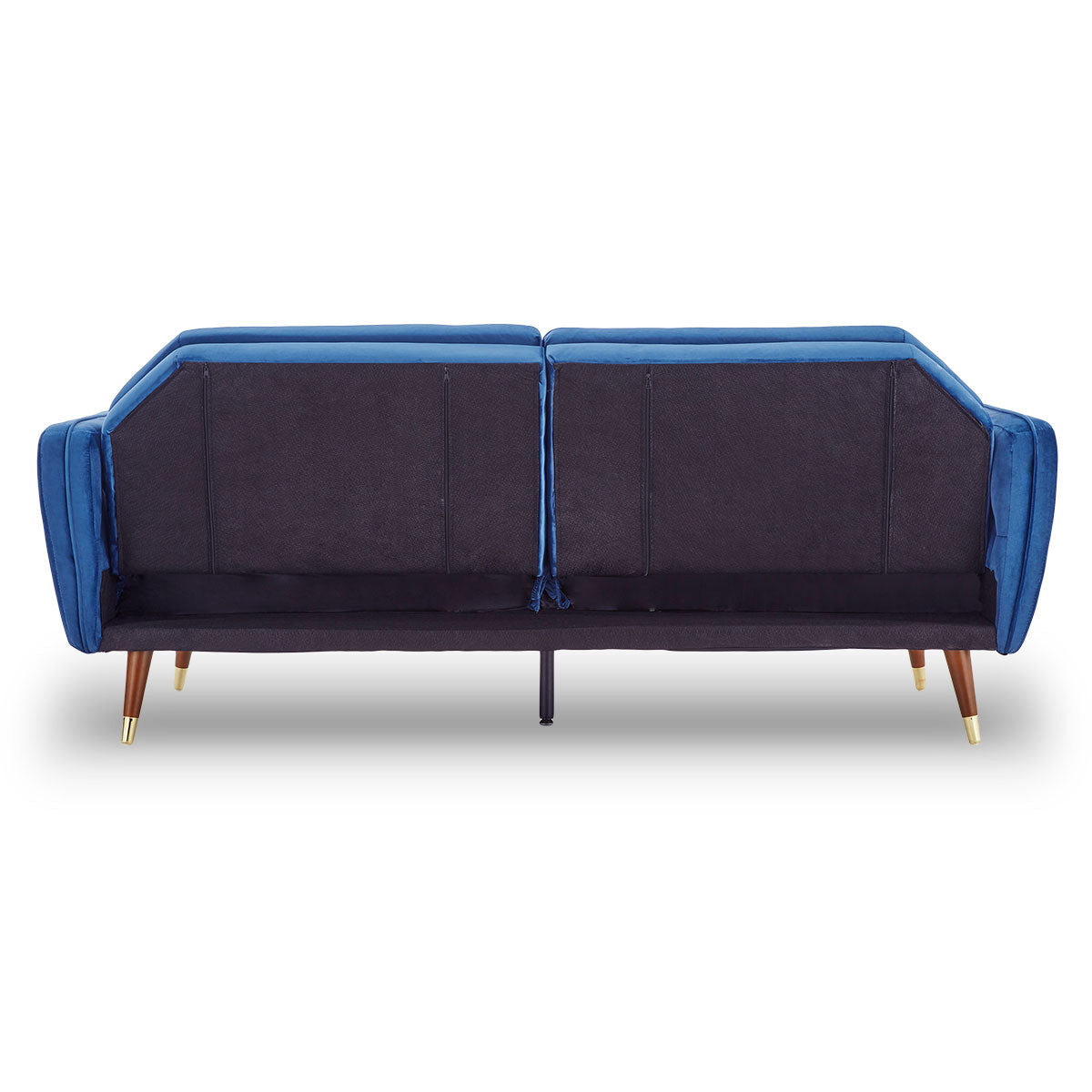 Sarantino Faux Velvet Sofa Bed Couch Furniture Lounge Suite Futon Blue-Furniture > Sofas-PEROZ Accessories