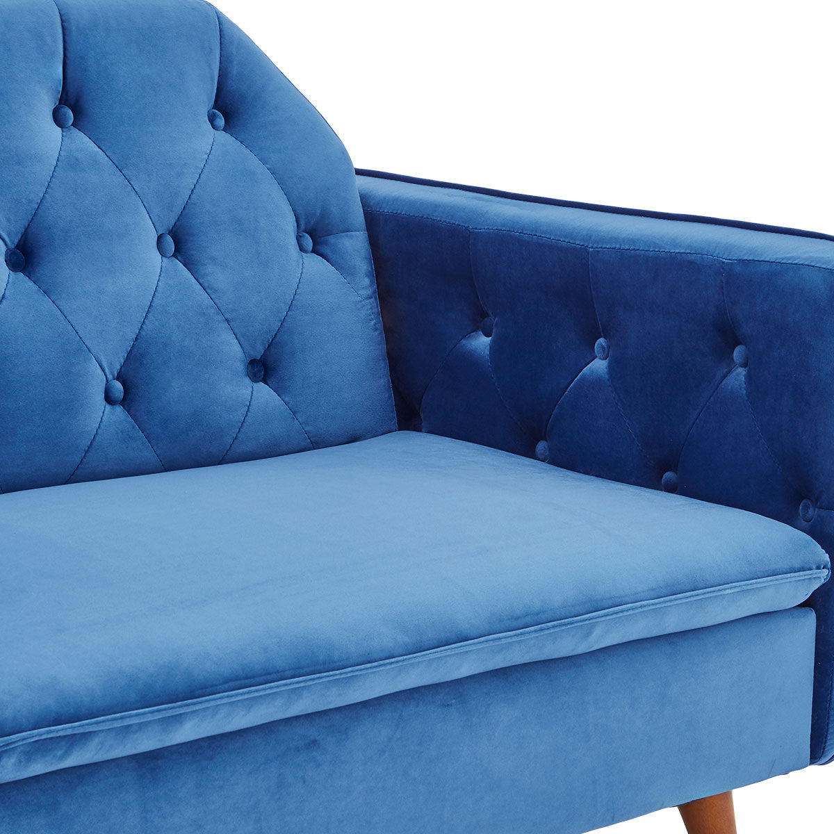 Sarantino Faux Velvet Sofa Bed Couch Furniture Lounge Suite Futon Blue-Furniture > Sofas-PEROZ Accessories