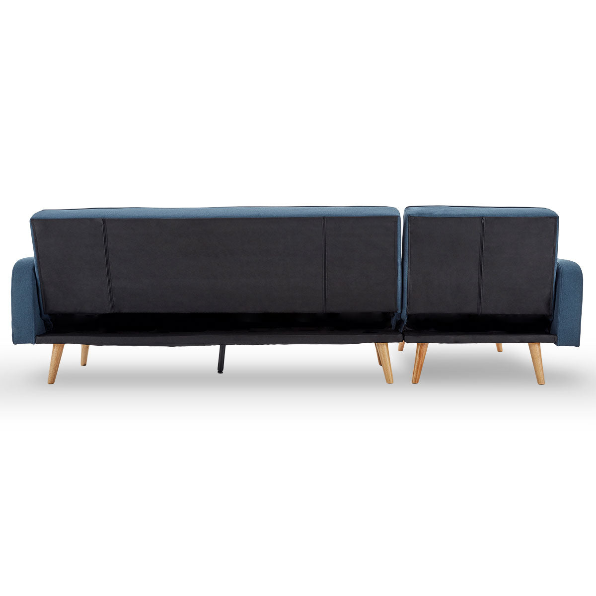 Sarantino 3-Seater Corner Sofa Bed with Chaise Lounge - Blue-Furniture > Sofas-PEROZ Accessories