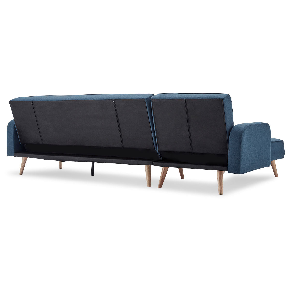 Sarantino 3-Seater Corner Sofa Bed with Chaise Lounge - Blue-Furniture > Sofas-PEROZ Accessories