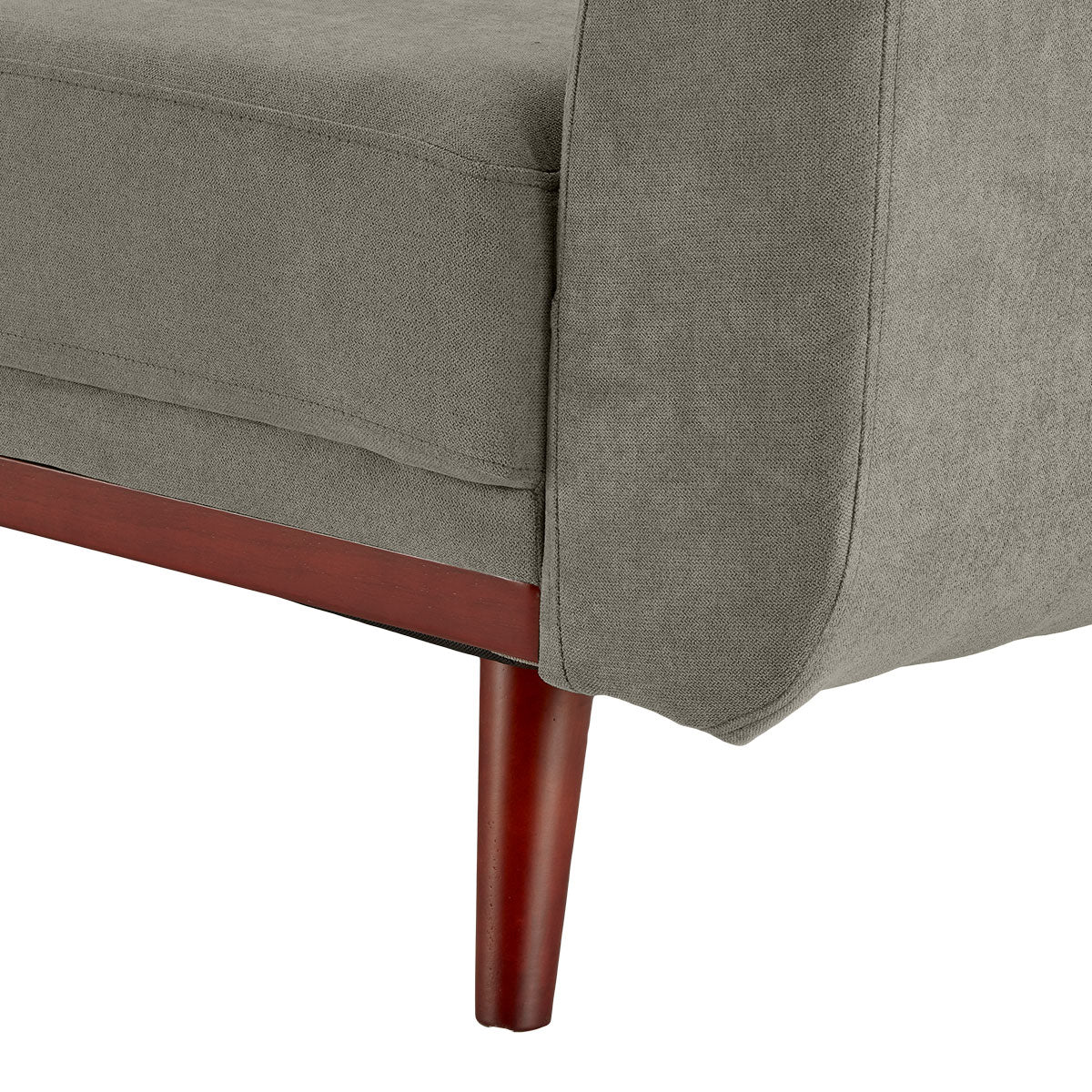 Sarantino Faux Velvet Sofa Bed Couch Lounge Chaise Cushions Light Grey-Furniture > Sofas-PEROZ Accessories