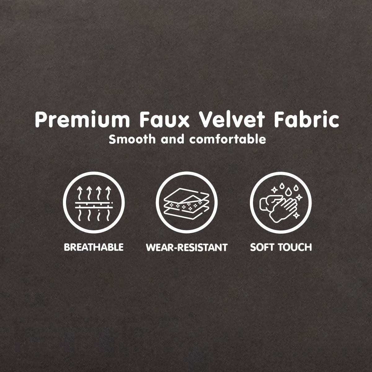 Sarantino Faux Velvet Sofa Bed Couch Furniture Lounge Suite - Black-Furniture > Sofas-PEROZ Accessories