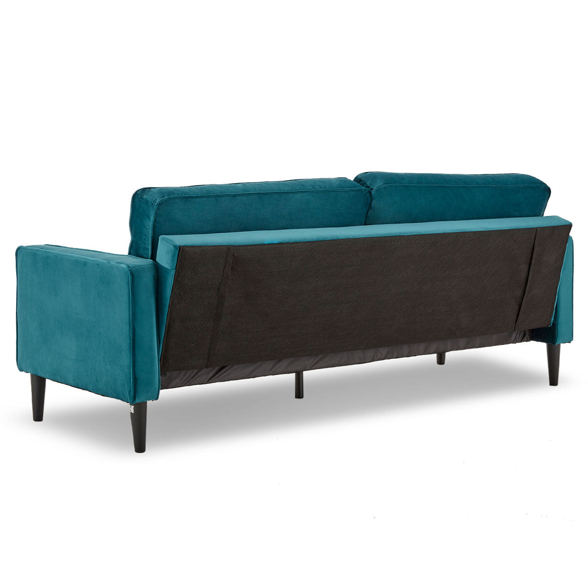 Sarantino Faux Velvet Sofa Bed Couch Furniture Lounge Suite Seat Blue-Furniture > Sofas-PEROZ Accessories