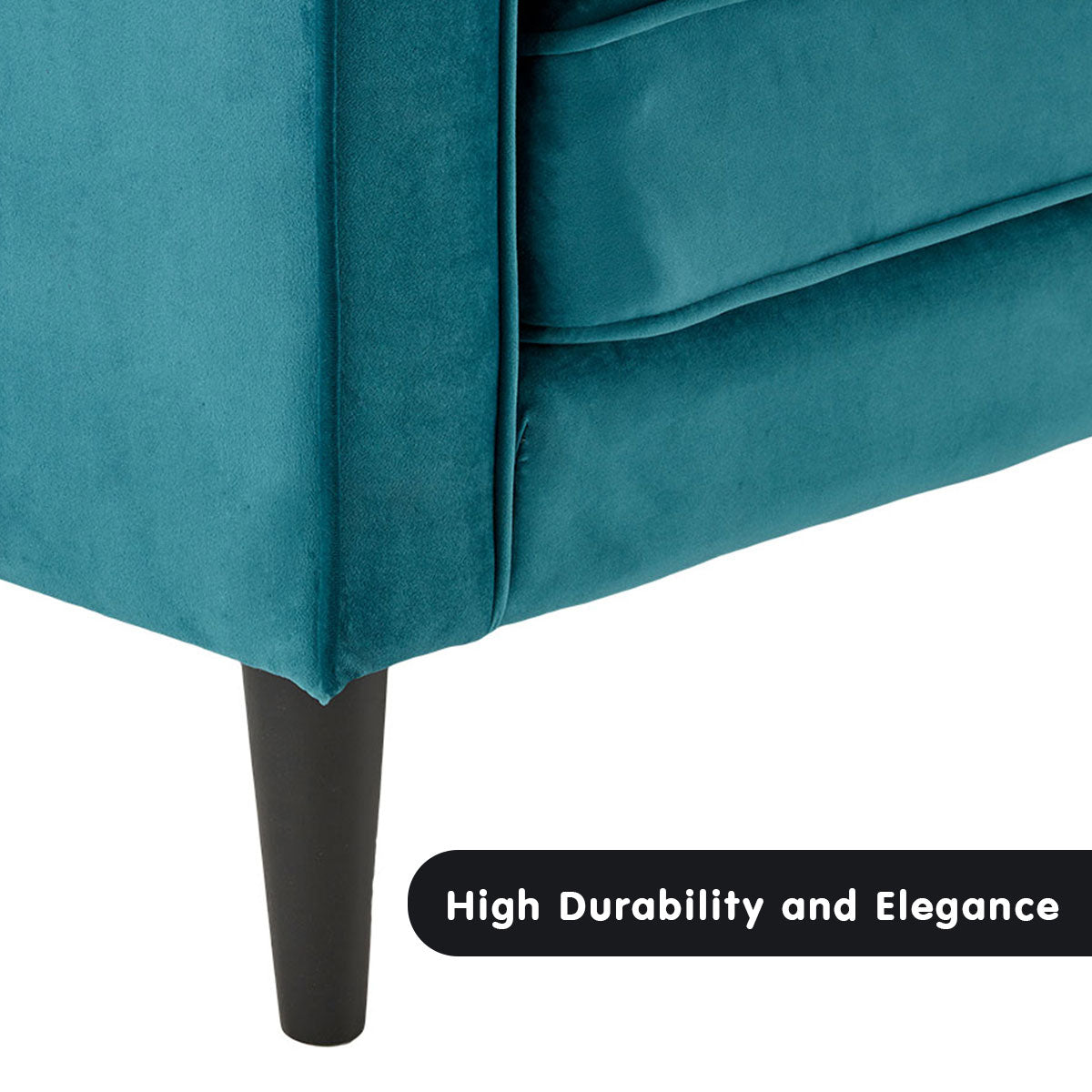 Sarantino Faux Velvet Sofa Bed Couch Furniture Lounge Suite Seat Blue-Furniture > Sofas-PEROZ Accessories