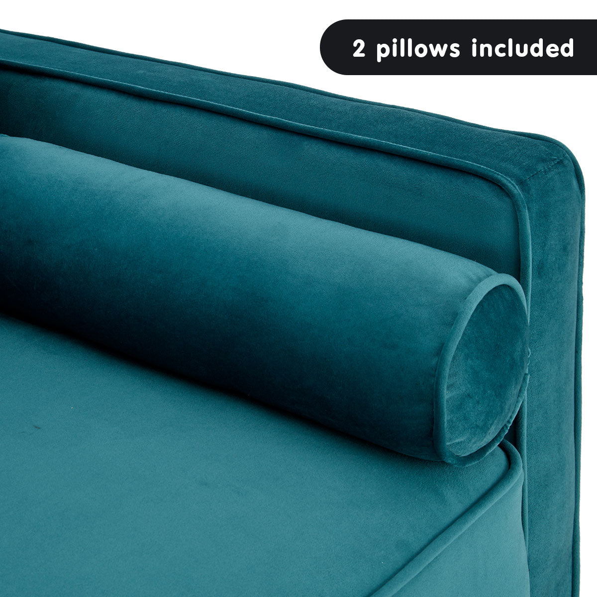 Sarantino Faux Velvet Sofa Bed Couch Furniture Lounge Suite Seat Blue-Furniture > Sofas-PEROZ Accessories