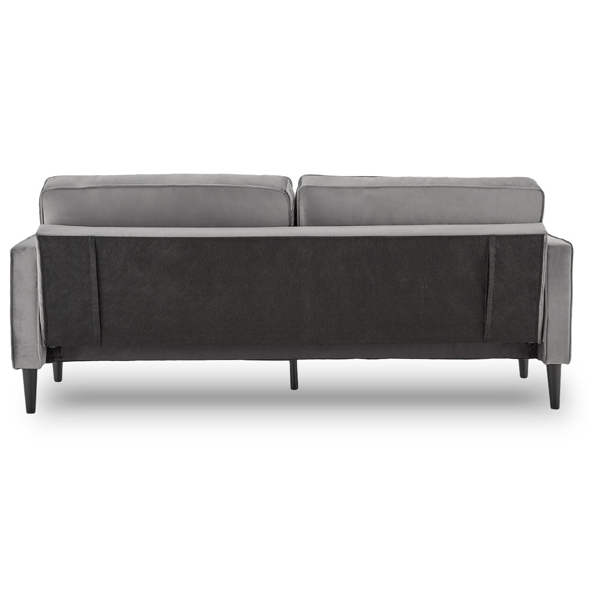 Sarantino Faux Velvet Sofa Bed Couch Furniture Lounge Suite Seat Grey-Furniture > Sofas-PEROZ Accessories