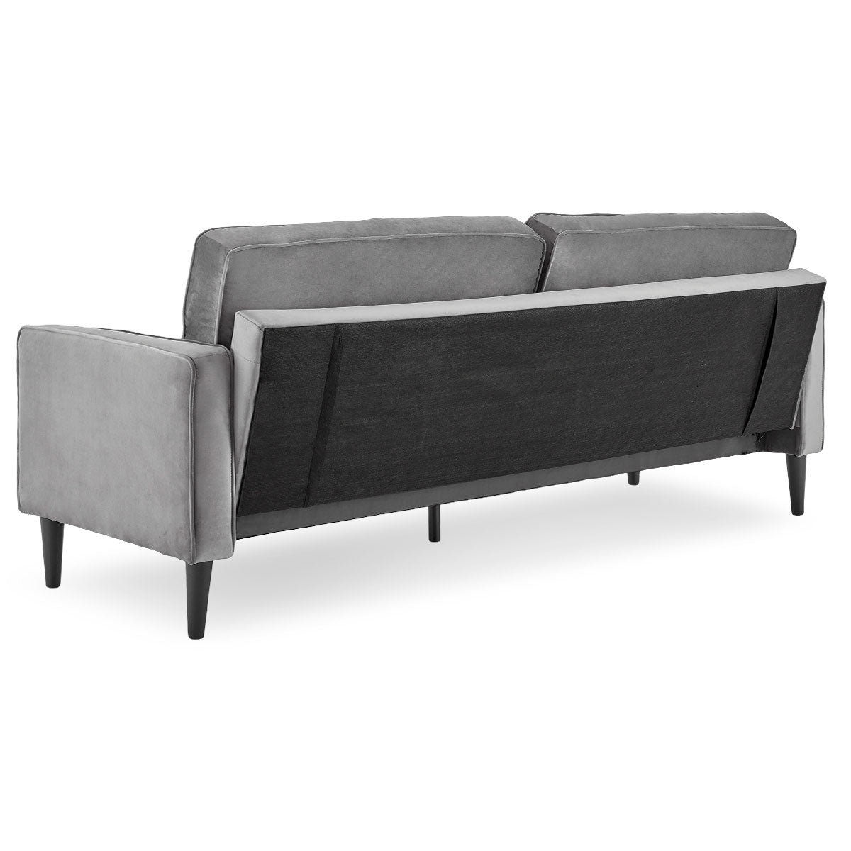 Sarantino Faux Velvet Sofa Bed Couch Furniture Lounge Suite Seat Grey-Furniture > Sofas-PEROZ Accessories