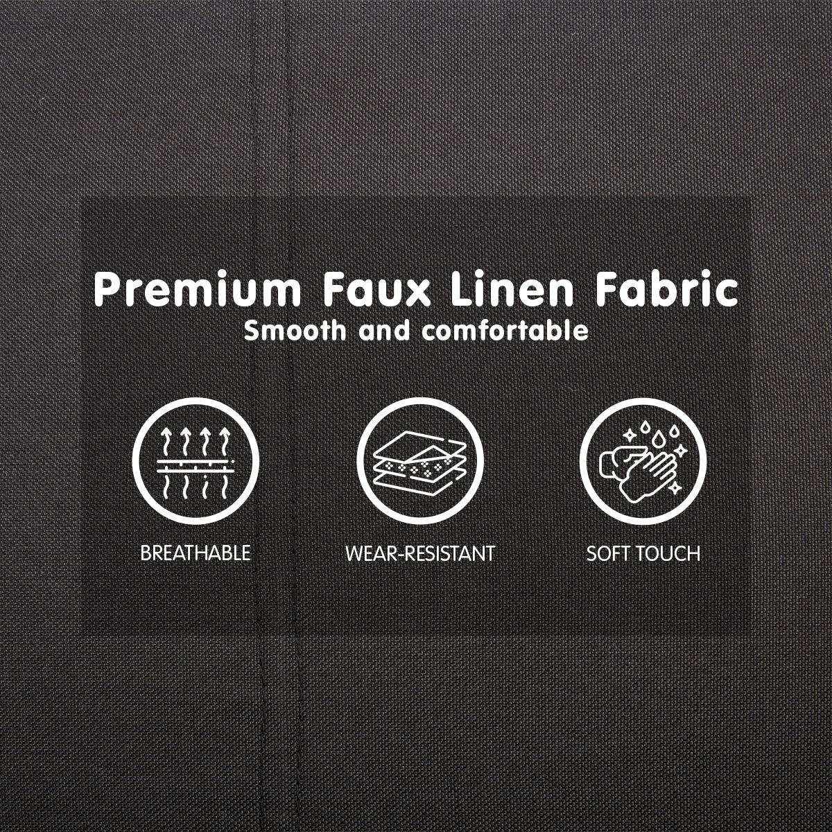 Sarantino 3 Seater Modular Faux Linen Fabric Sofa Bed Couch - Black-Furniture > Sofas-PEROZ Accessories