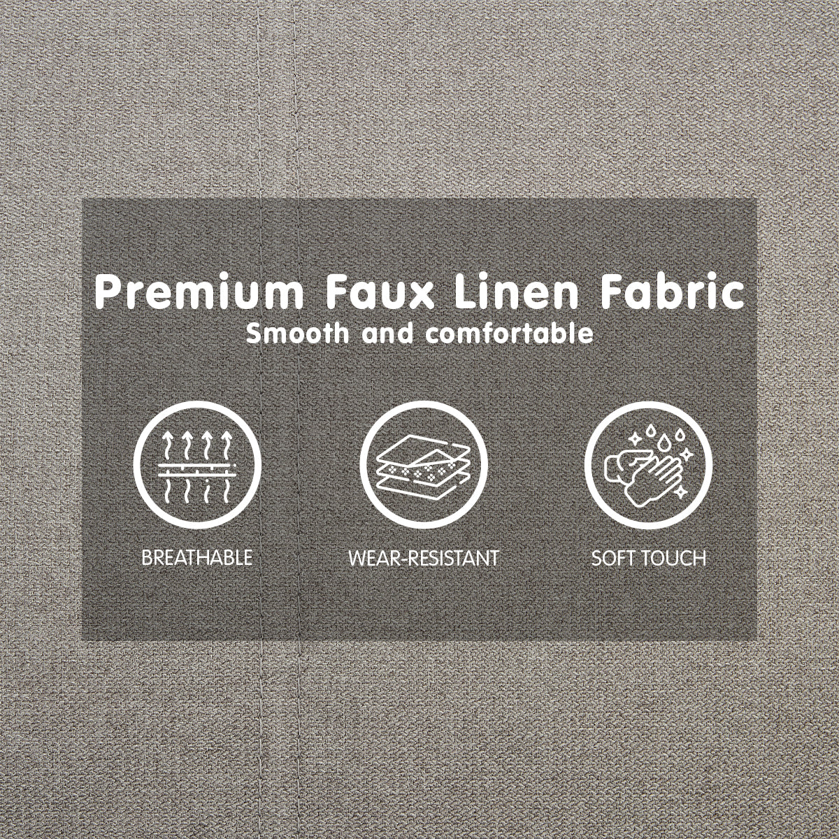 Sarantino 3 Seater Modular Faux Linen Fabric Sofa Bed Couch Light Grey-Furniture > Sofas-PEROZ Accessories