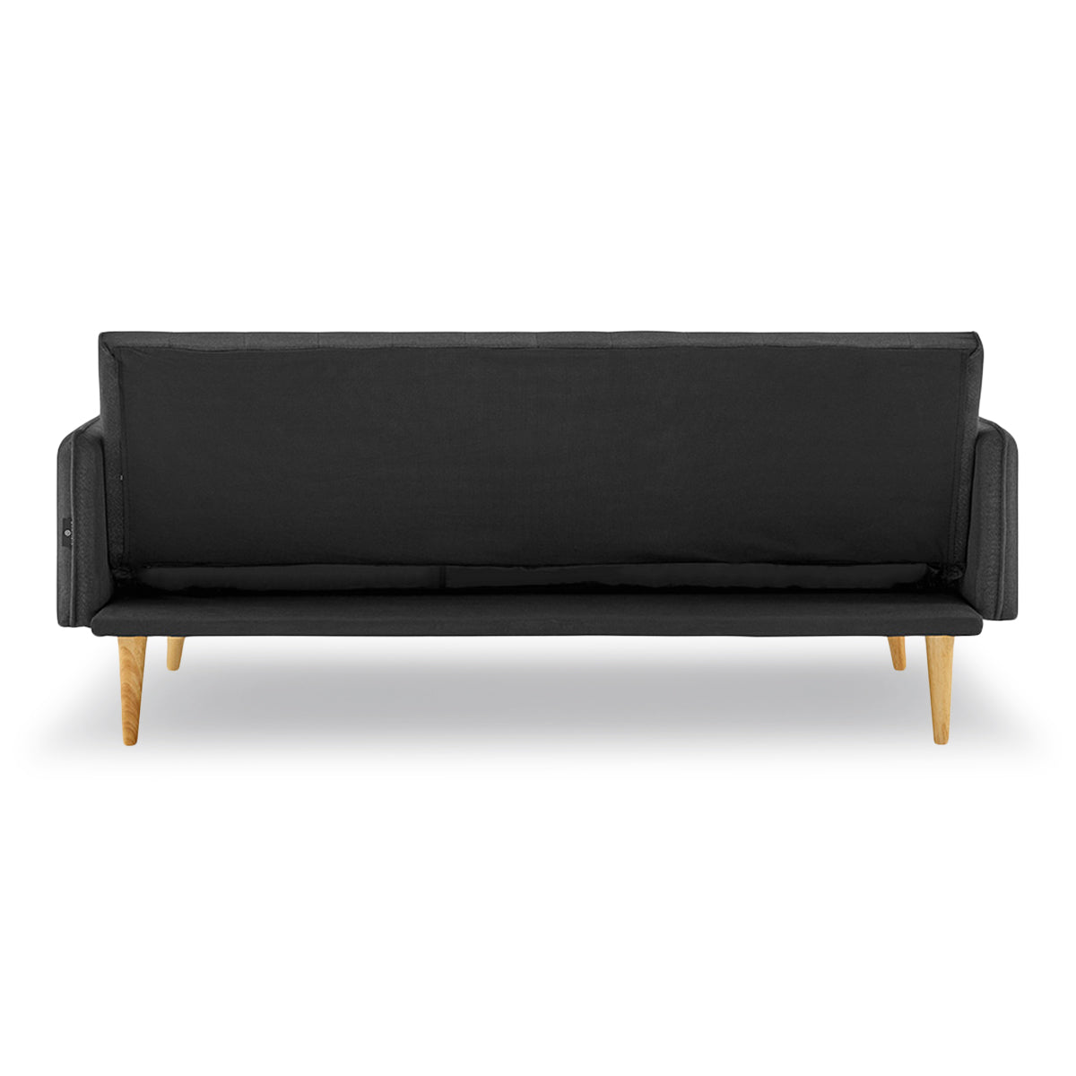 Sarantino 3 Seater Modular Linen Fabric Sofa Bed Couch - Black-Furniture > Sofas-PEROZ Accessories