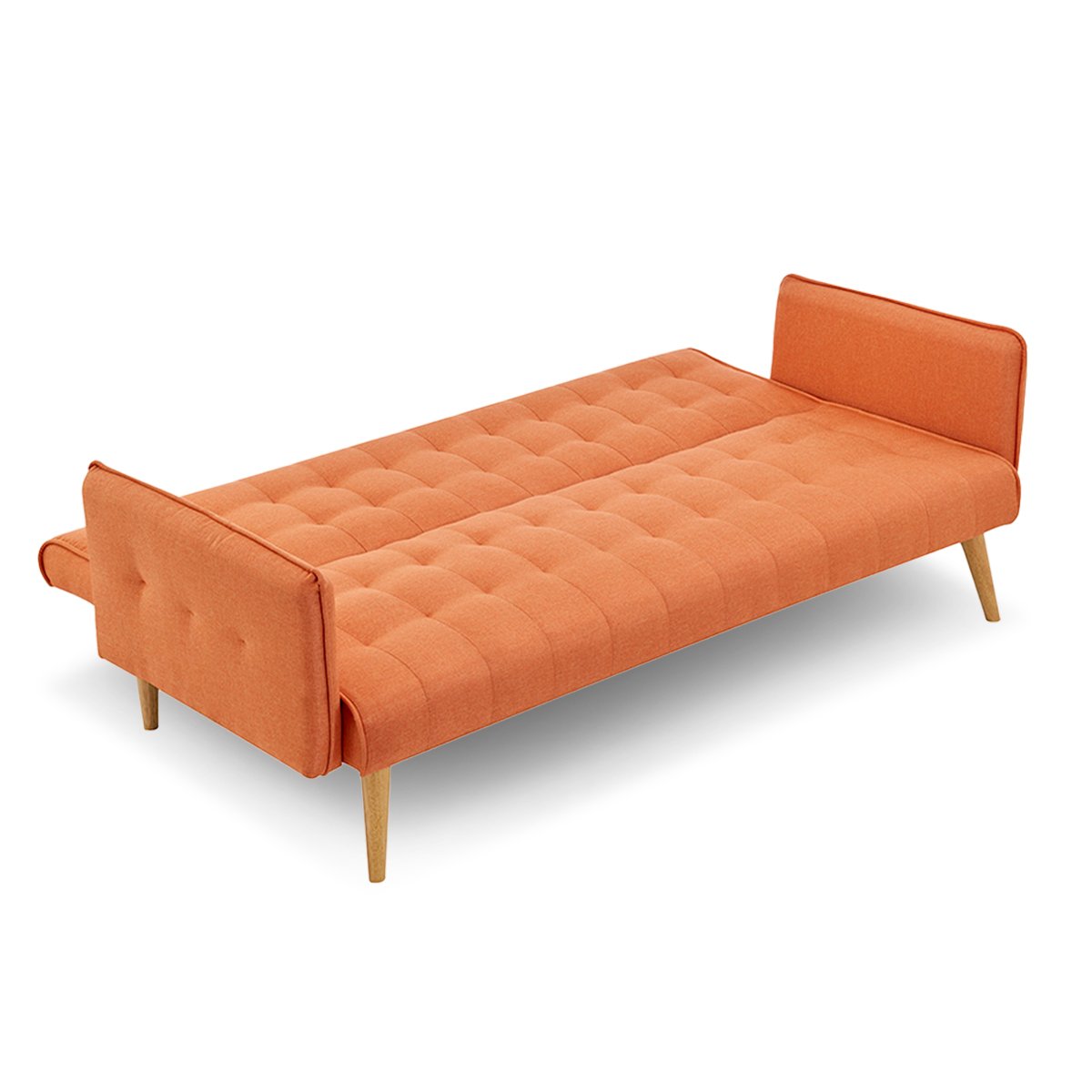 Sarantino 3 Seater Modular Linen Fabric Sofa Bed Couch Armrest Orange-Furniture > Sofas-PEROZ Accessories
